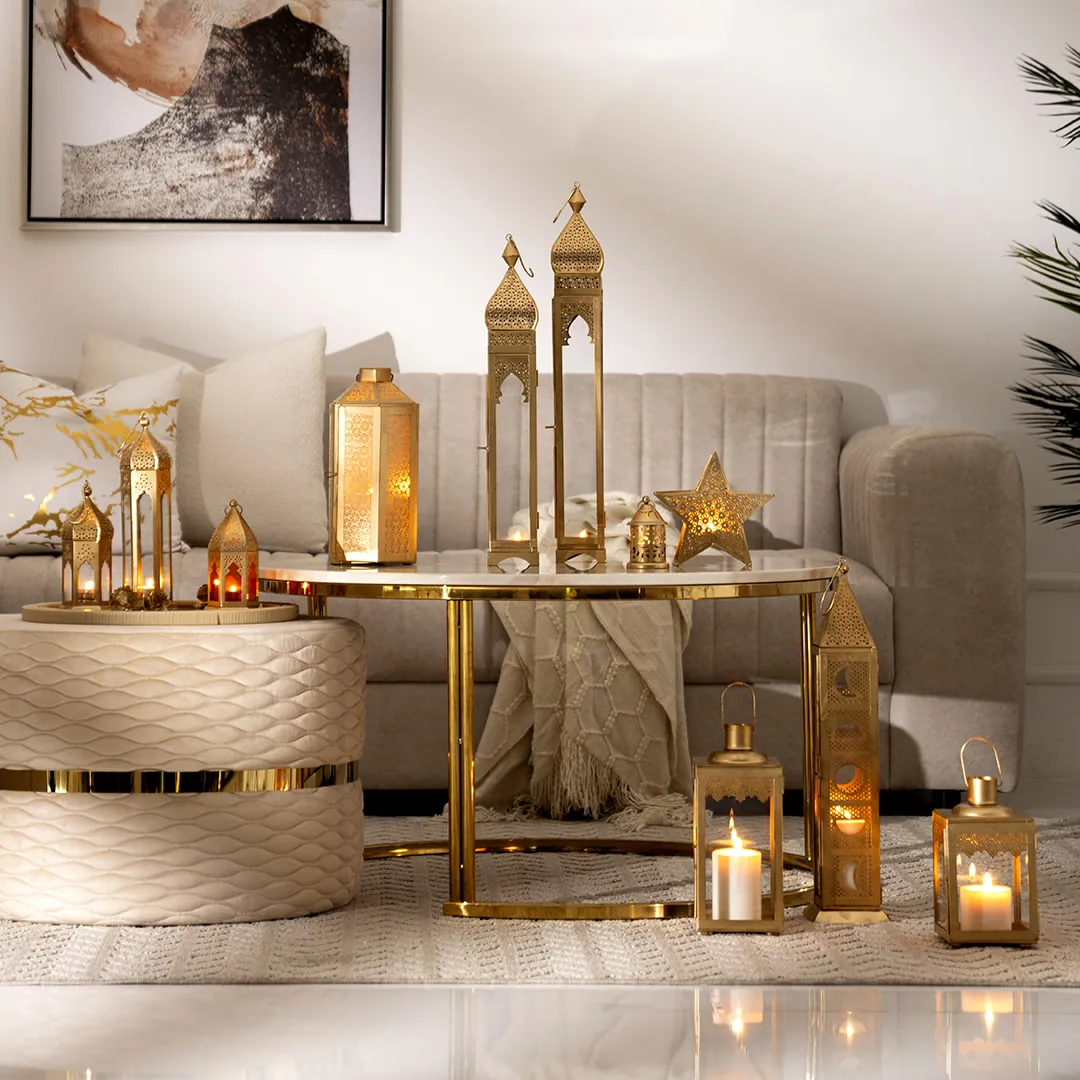 Chloe Metal gold lantern 12X12X22CM thumbnail 4