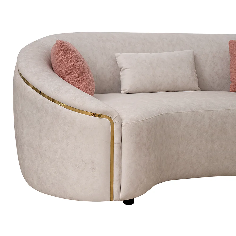 Amna Gold Corner Sofa thumbnail 3