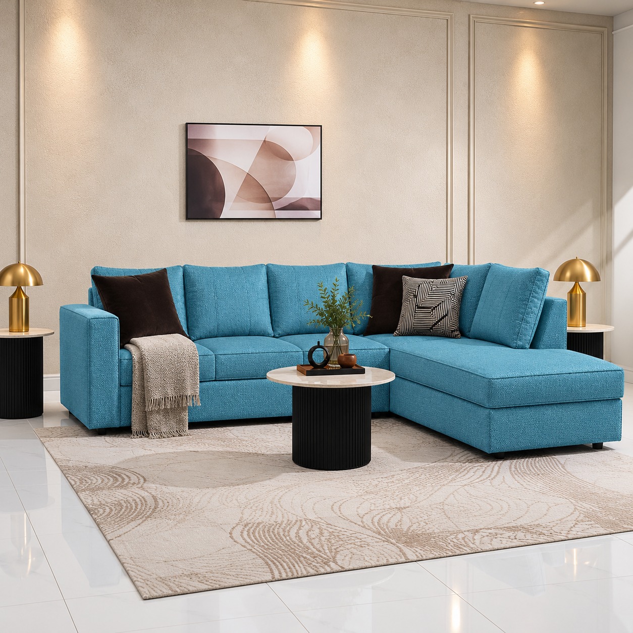 Dayana Corner Sofa - Blue thumbnail 2