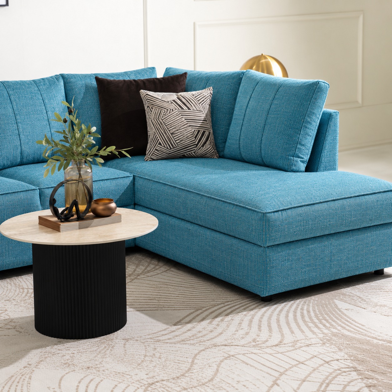 Dayana Corner Sofa - Blue thumbnail 5