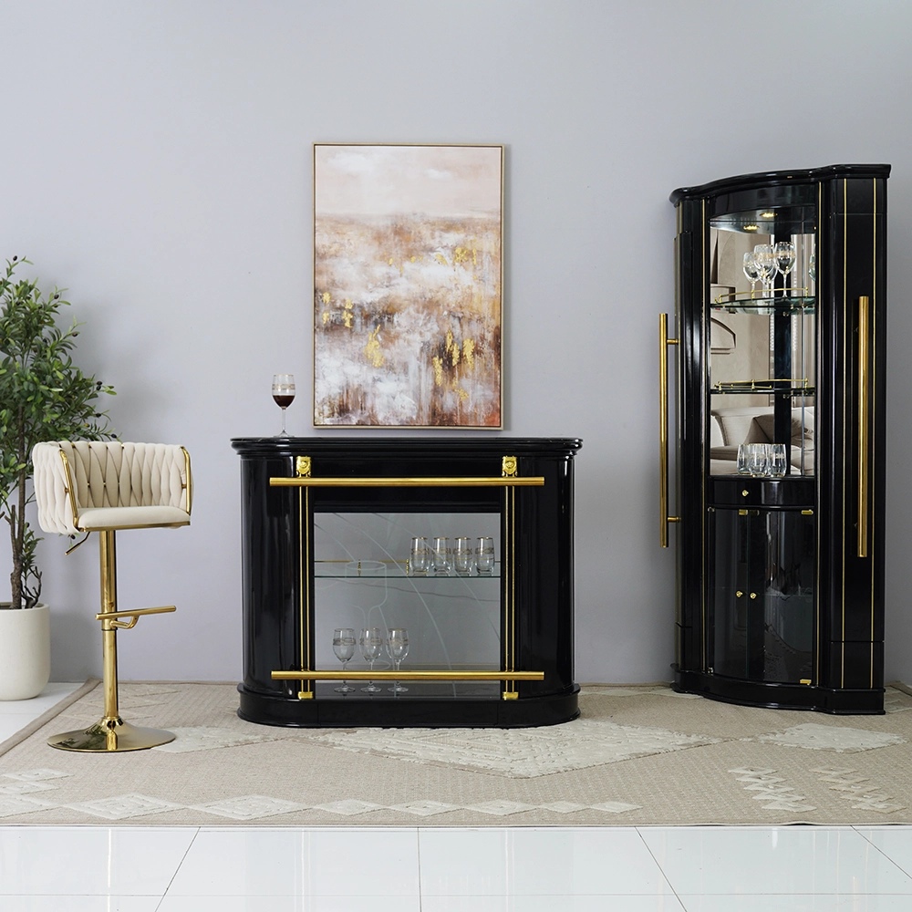 Bar Cabinet With Bar Table (Remote Light) -Black thumbnail 3