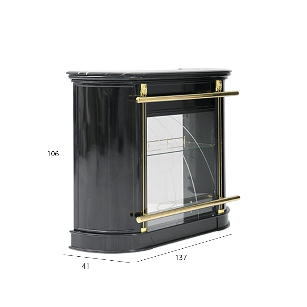 Bar Cabinet With Bar Table (Remote Light) -Black thumbnail 11