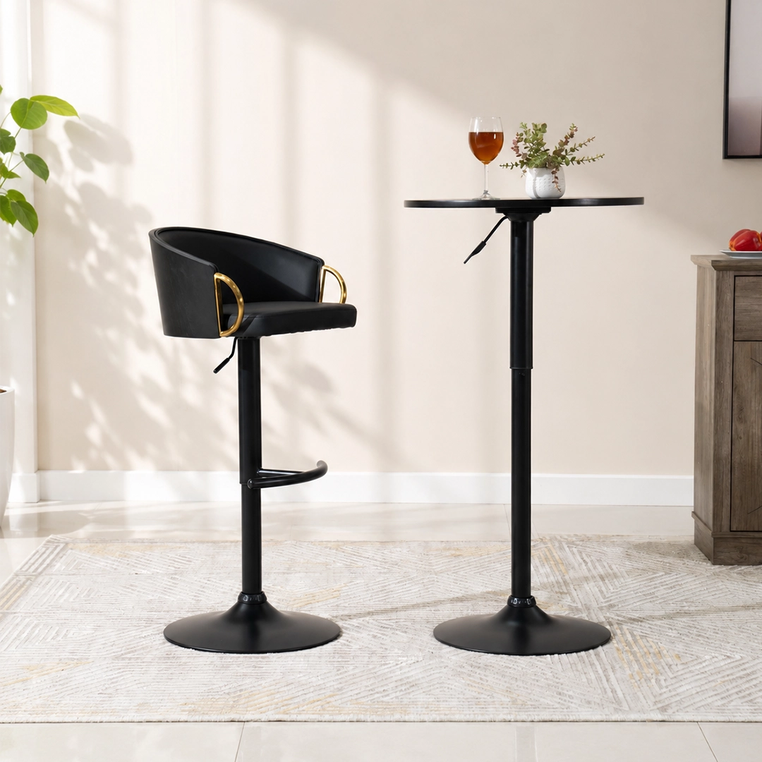 Aifred Bar Chair -Black thumbnail 2
