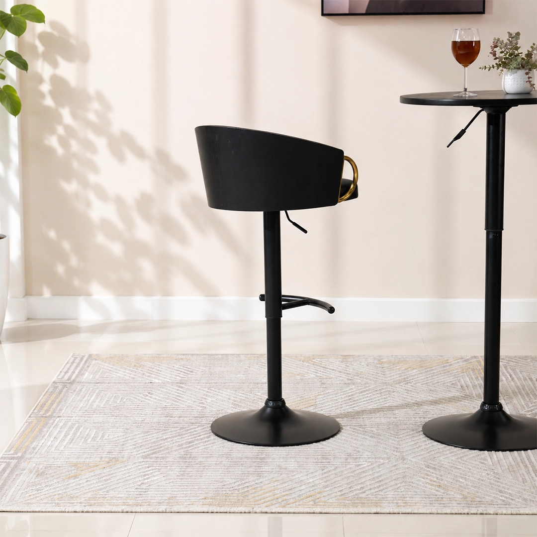 Aifred Bar Chair -Black thumbnail 3