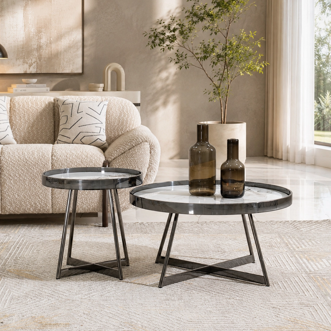 Alexandra Coffee Table Set Of 2 -Black thumbnail 2