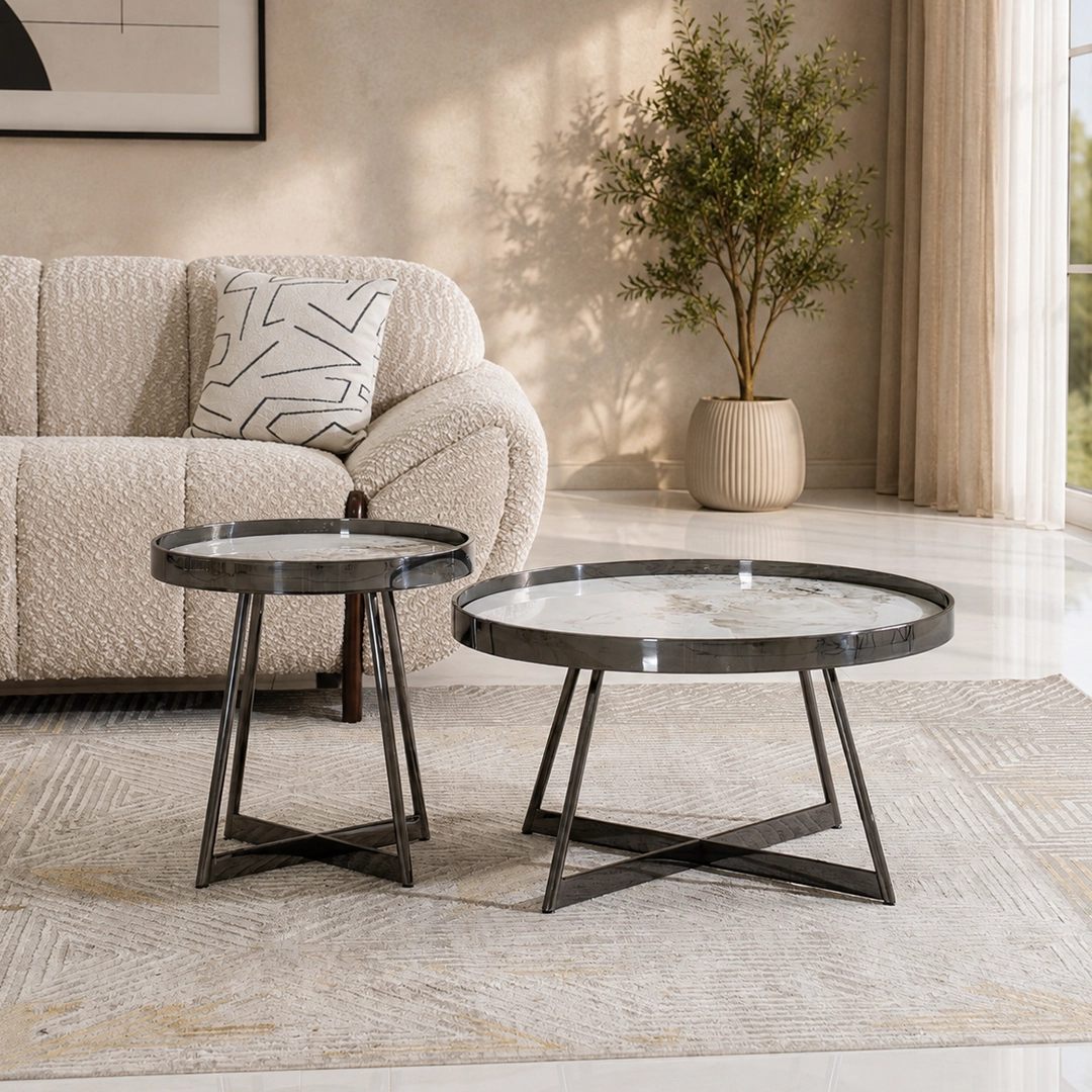 Alexandra Coffee Table Set Of 2 -Black thumbnail 3