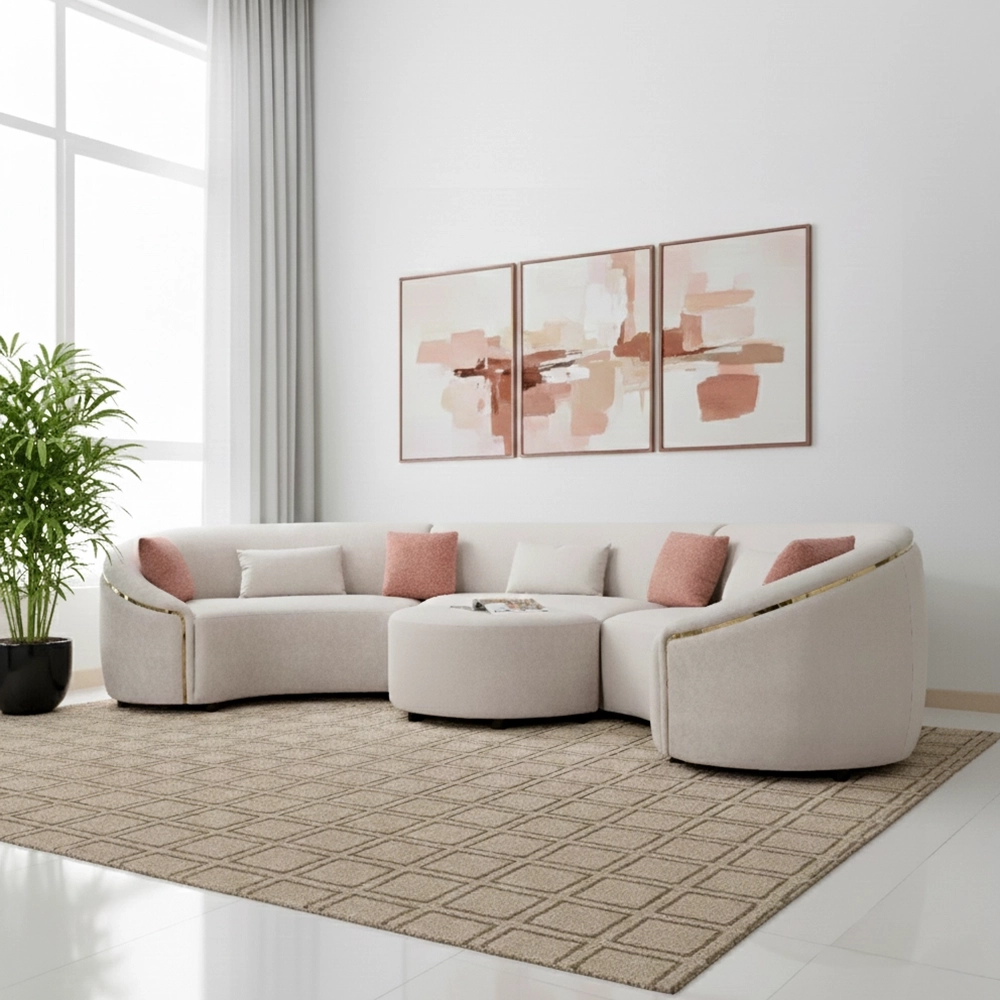 Amna Gold Corner Sofa thumbnail 2