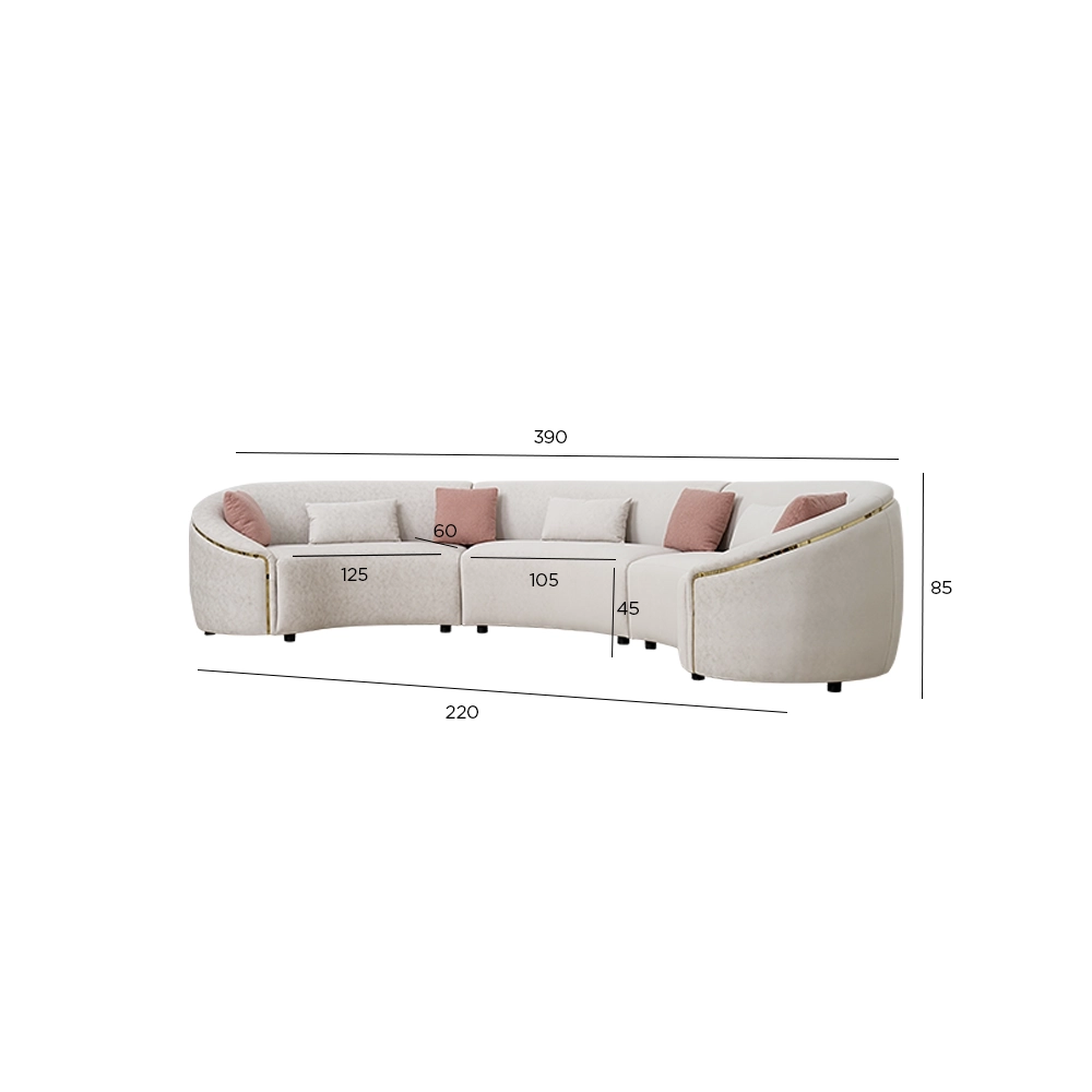 Amna Gold Corner Sofa thumbnail 11