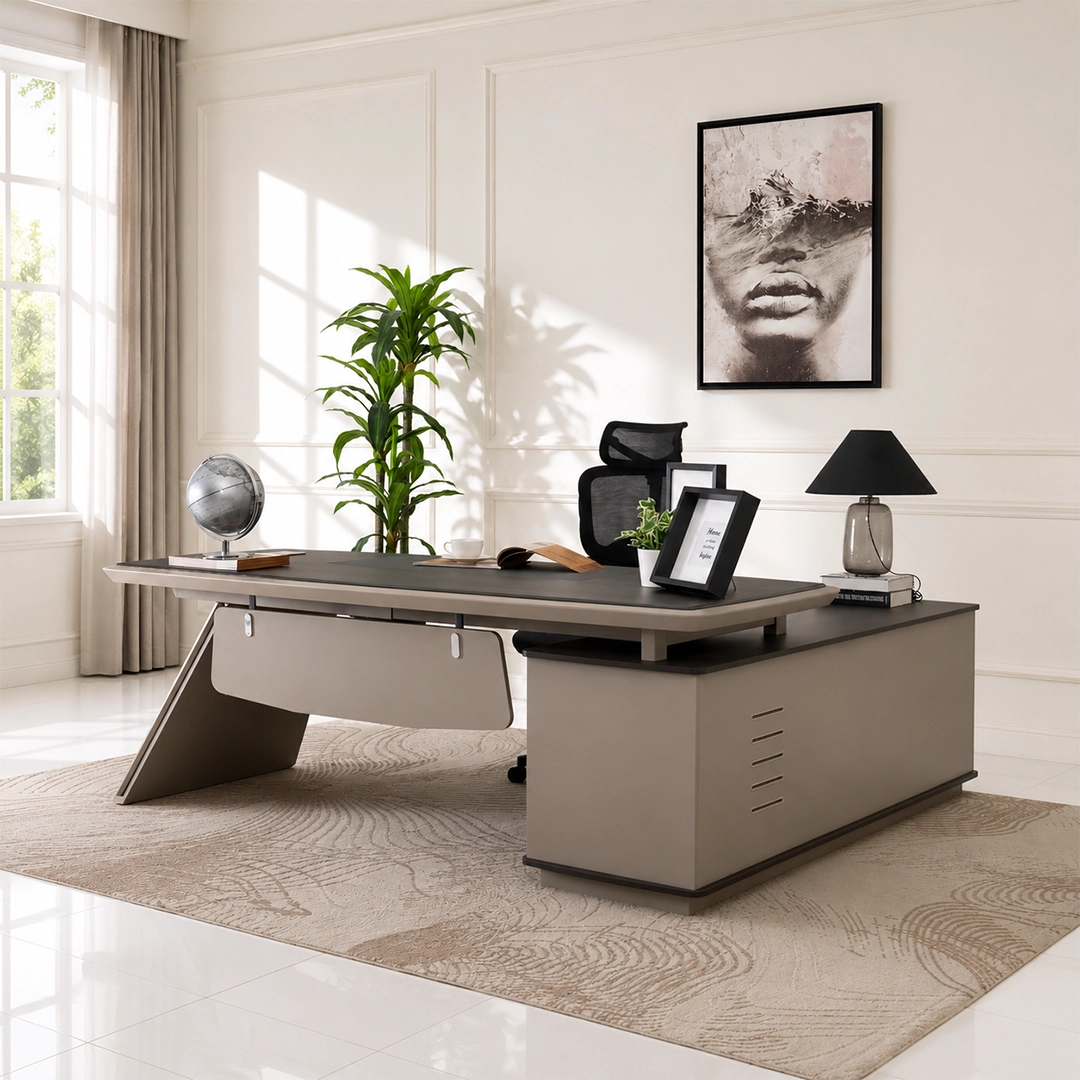 Arena Office Table -Dark Oak /Grey thumbnail 5