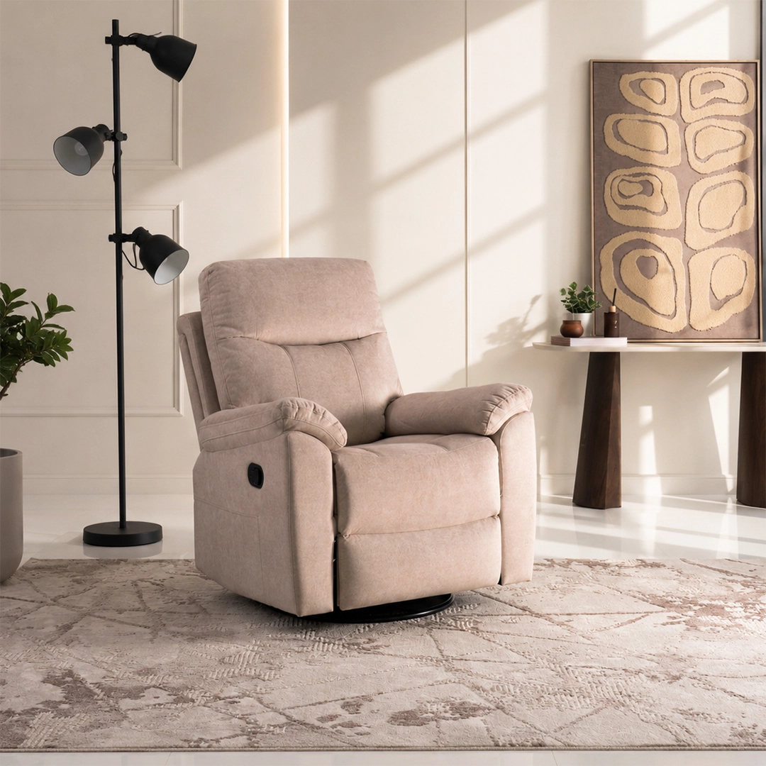 Asos Recliner Sofa With Swivel & Rocker -Beige thumbnail 3