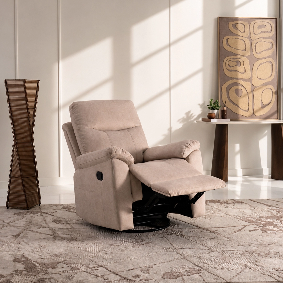 Asos Recliner Sofa With Swivel & Rocker -Beige