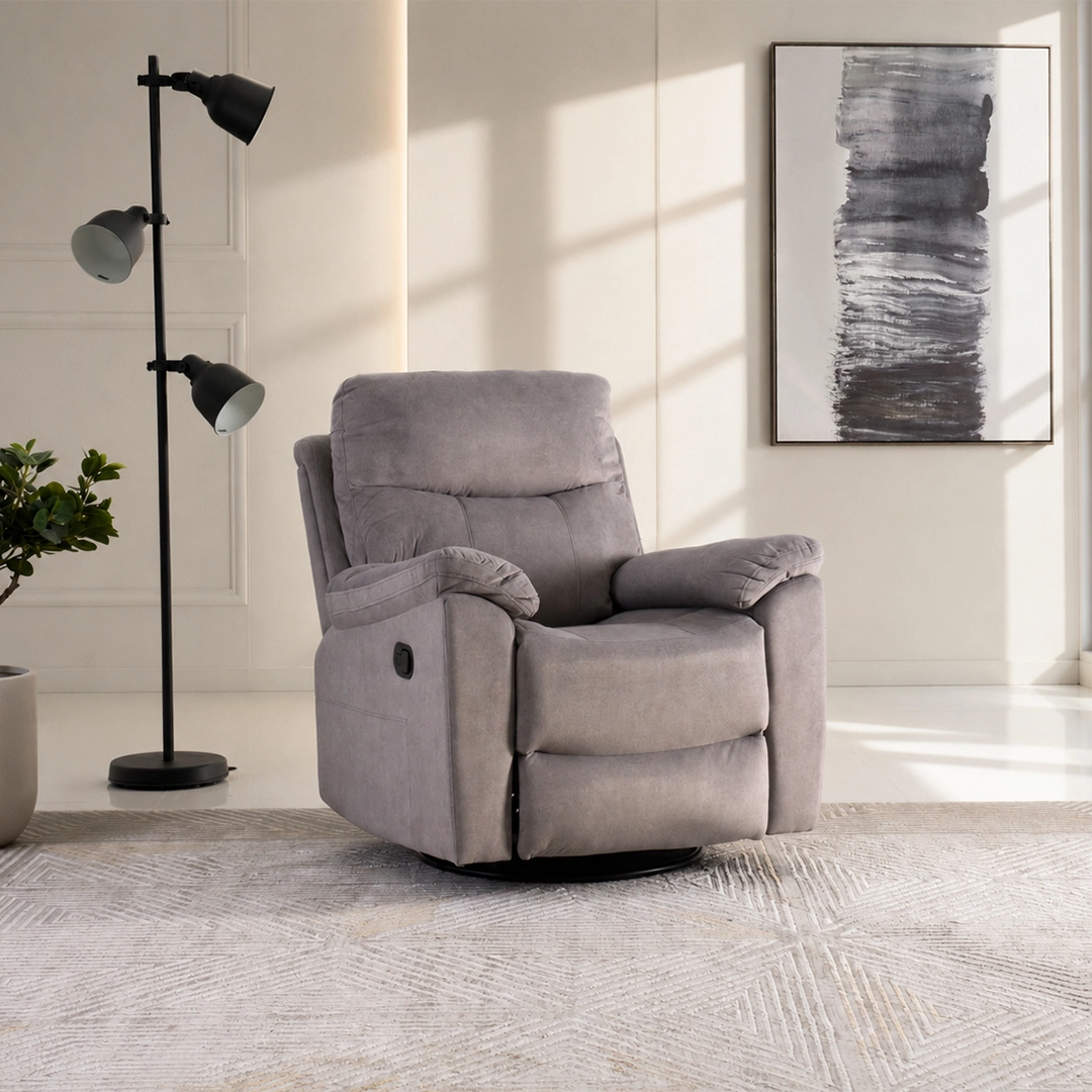 Asos Recliner Sofa With Swivel & Rocker -Light Grey thumbnail 2