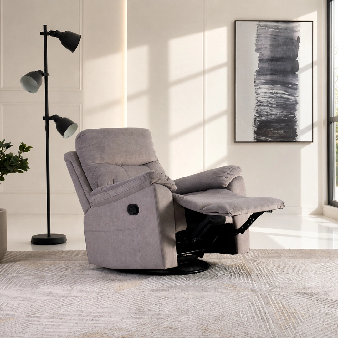 Asos Recliner Sofa With Swivel & Rocker -Light Grey