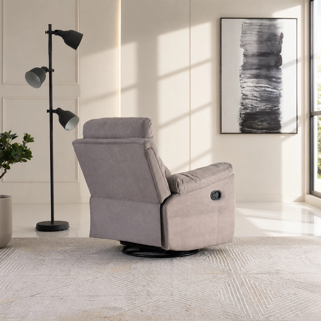 Asos Recliner Sofa With Swivel & Rocker -Light Grey thumbnail 3