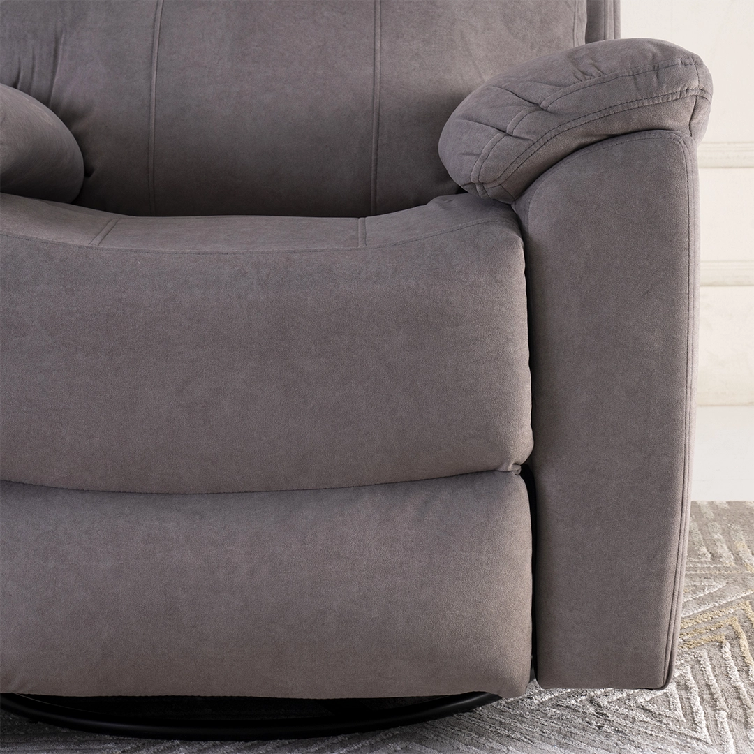 Asos Recliner Sofa With Swivel & Rocker -Light Grey thumbnail 6