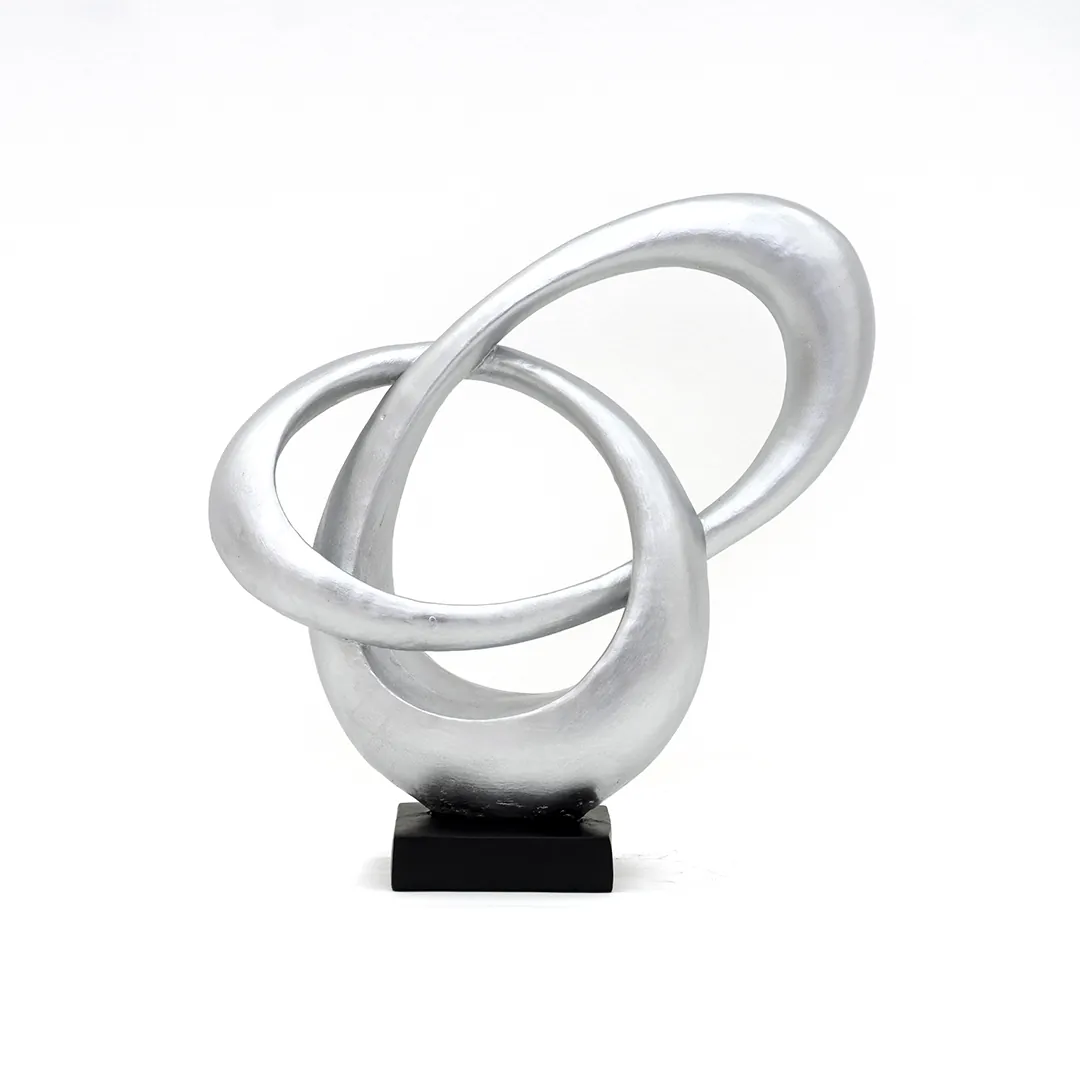 Auric Polyresin Abstract Black and Silver Accent -32cm thumbnail 4