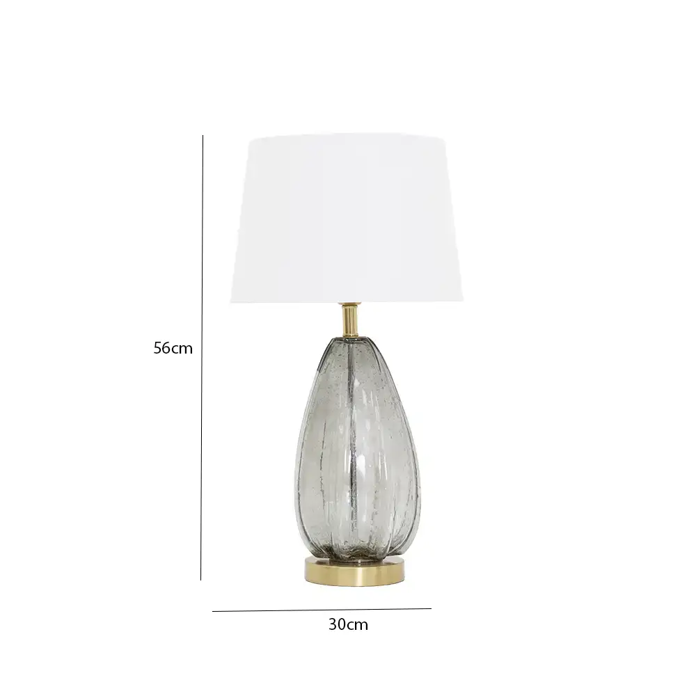 Avero Glass Base Table Lamp Grey -56cm thumbnail 6