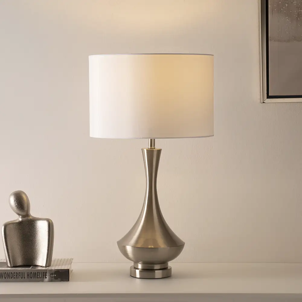 Avero Metal Table Lamp Silver -62cm thumbnail 2