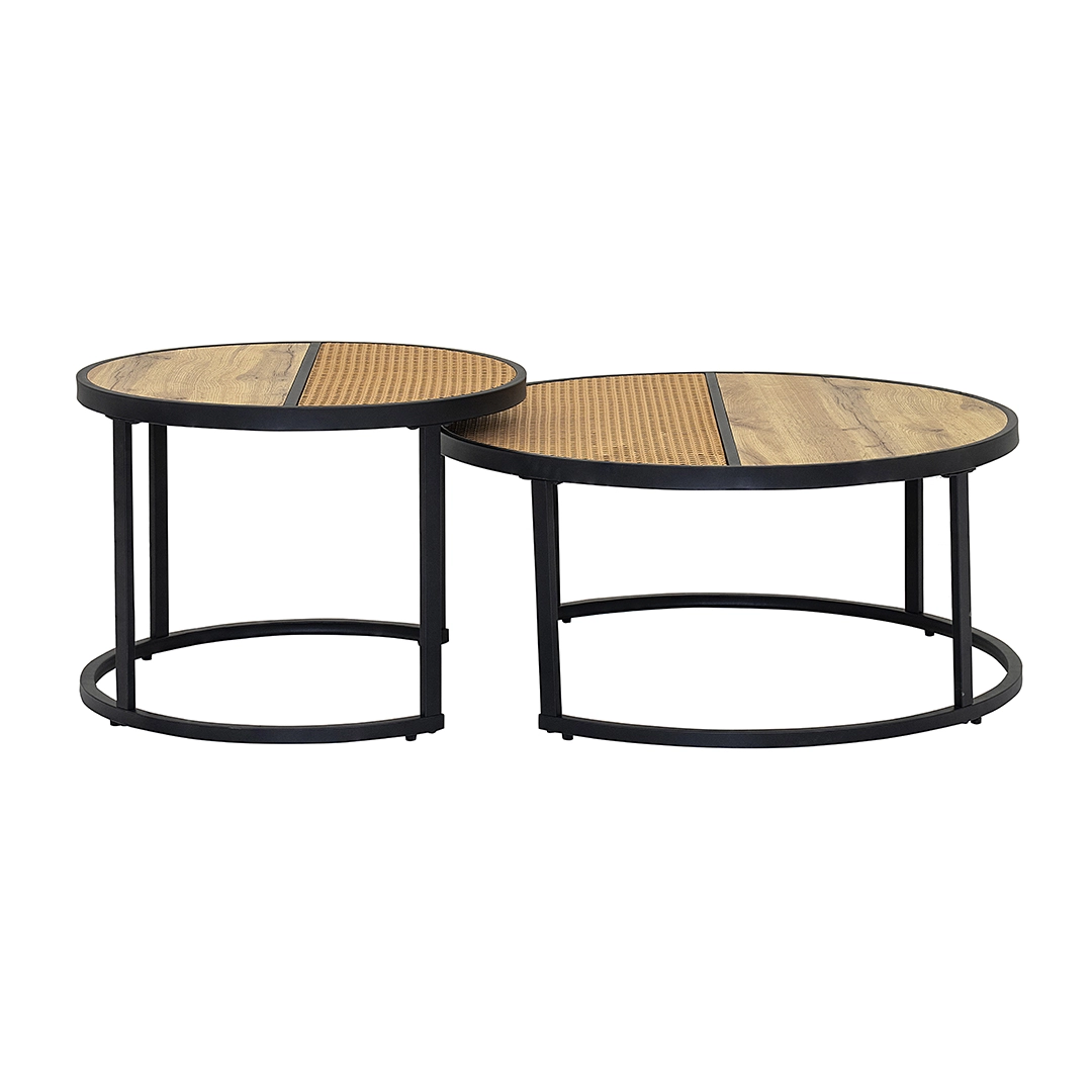 Aversa 2 piece Coffee Table Set – Oak & Black thumbnail 10