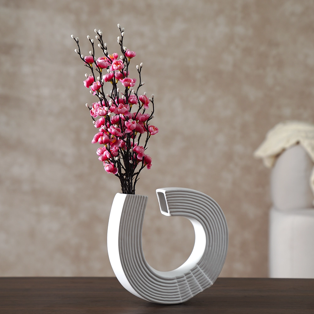 Grevia Plum Blossom Set Without Vase -Red 55Cm