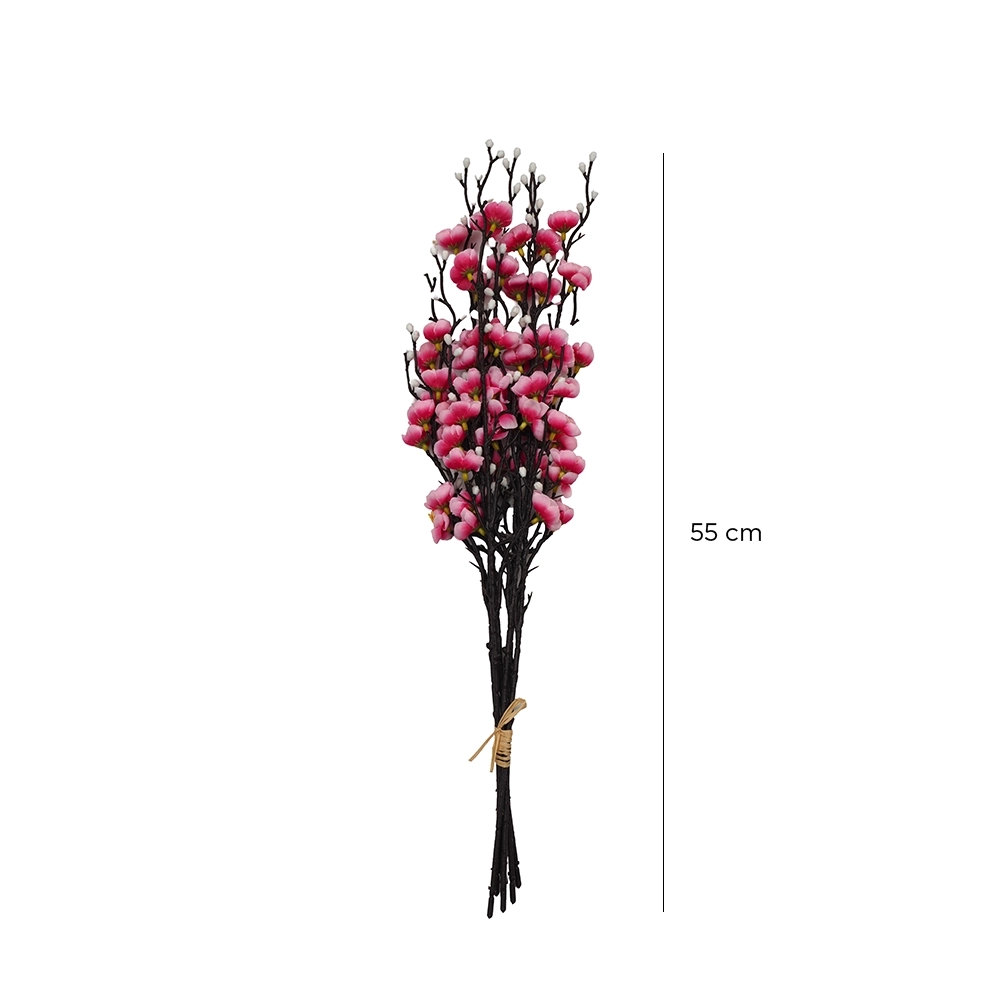 Grevia Plum Blossom Set Without Vase -Red 55Cm thumbnail 4