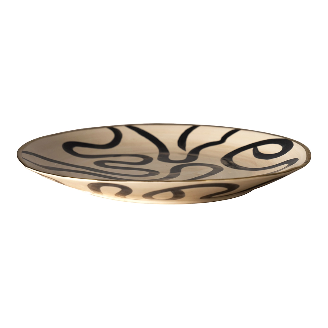 Auric Ceramic Plate Cream/Black -40.5×40.5×4.5cm thumbnail 5
