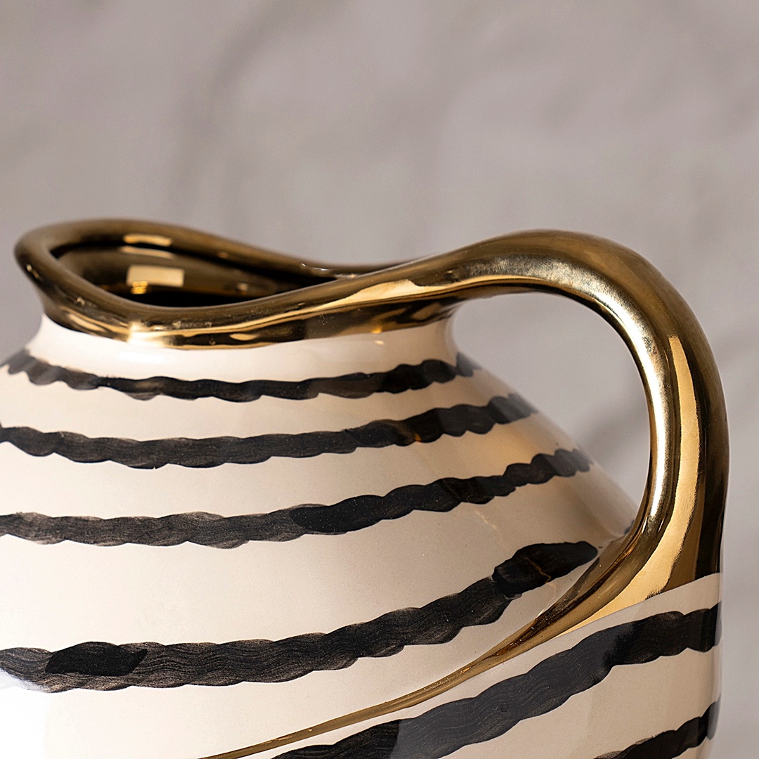 Auric Ceramic Vase Cream/Black thumbnail 6
