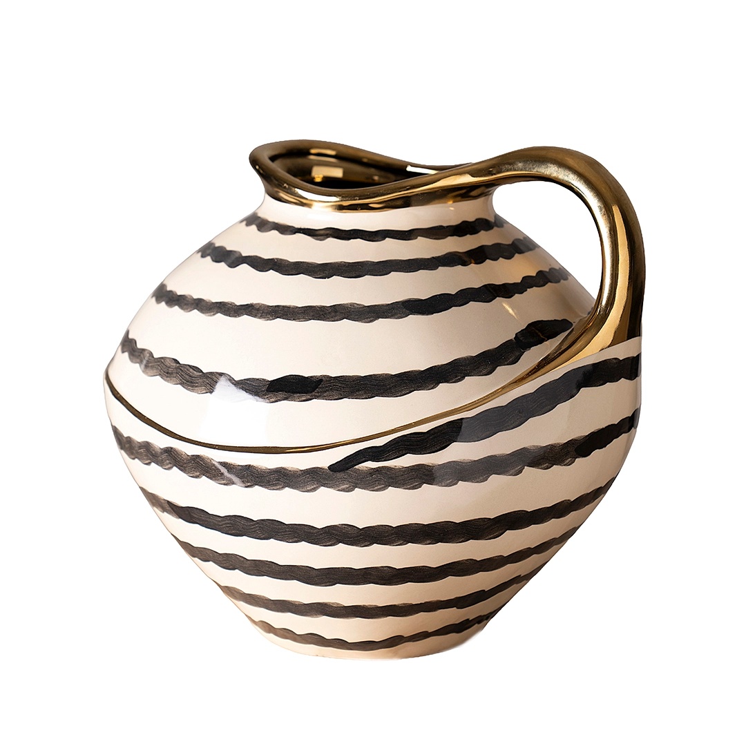 Auric Ceramic Vase Cream/Black thumbnail 7