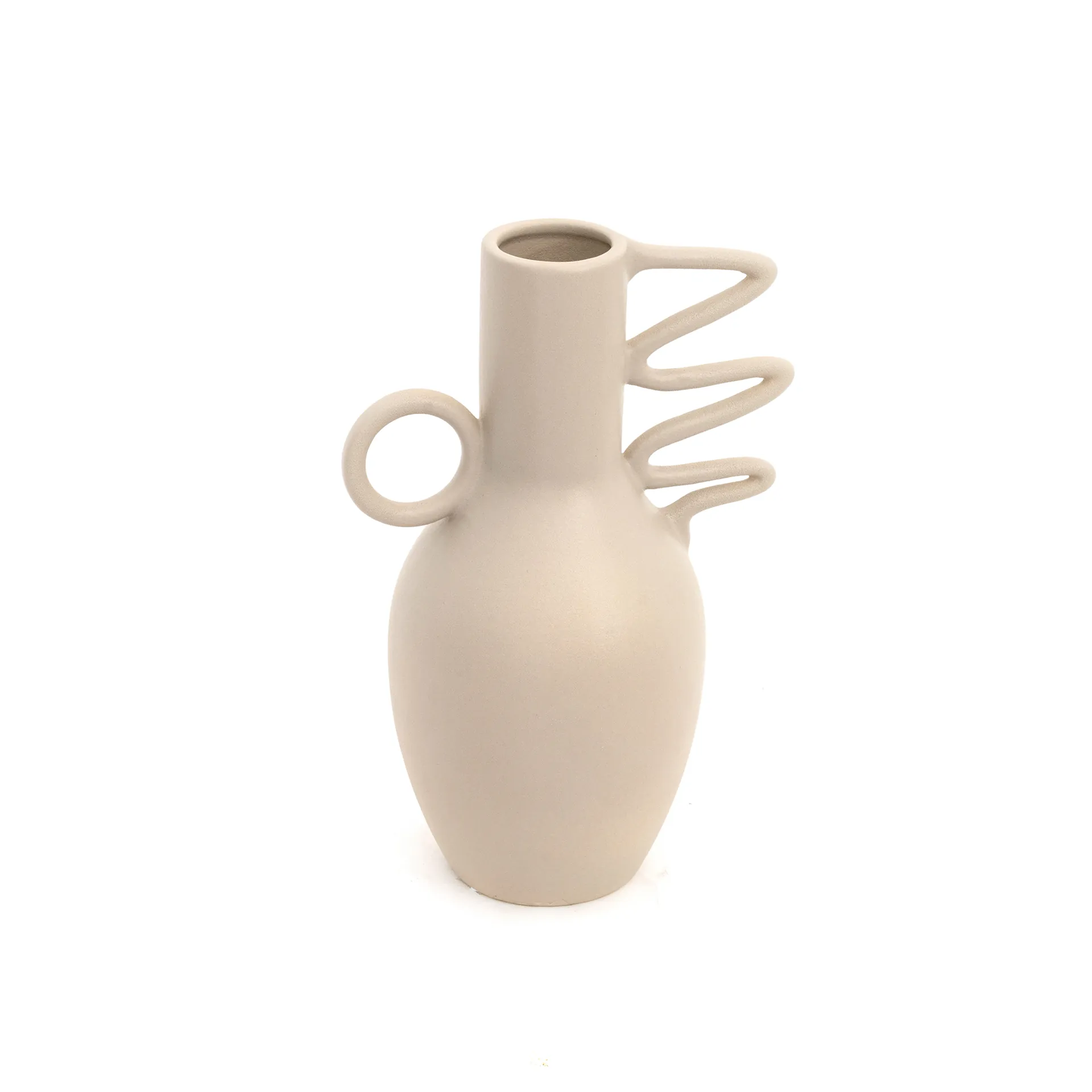 Blenka ceramic beige vase -17.5x12x25cm thumbnail 5