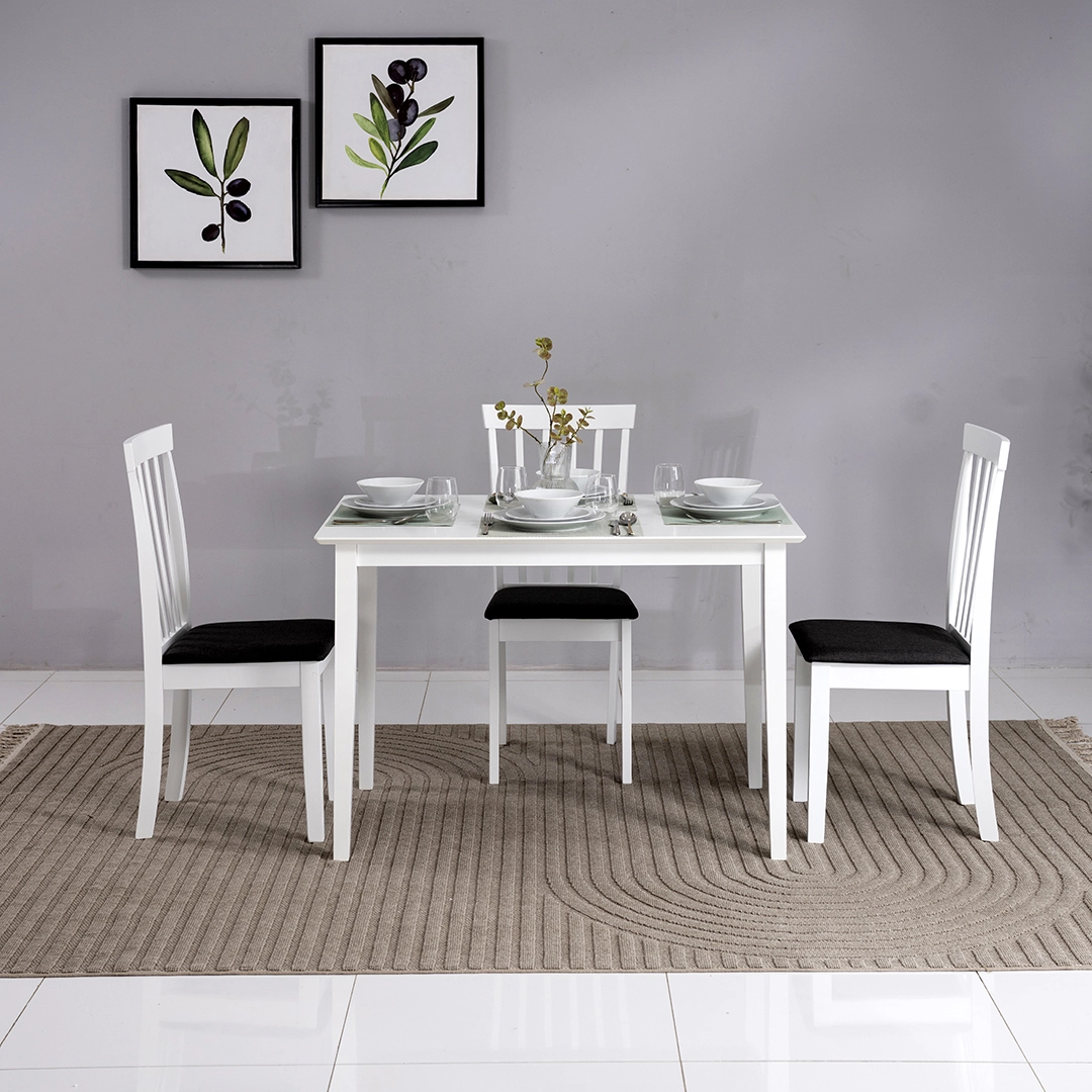 Broadway Dining Set 4 seater - White thumbnail 2