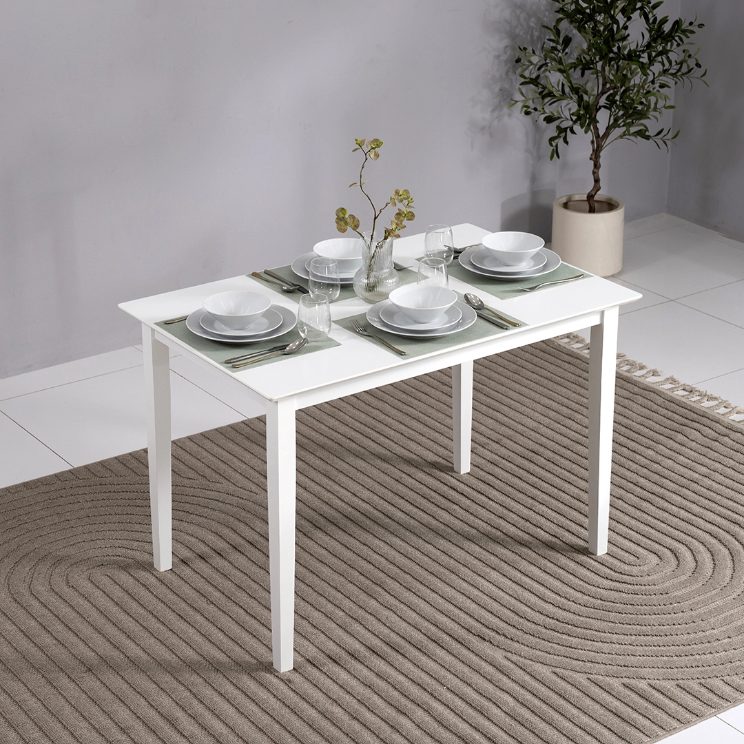 Broadway Dining Set 4 seater - White thumbnail 5