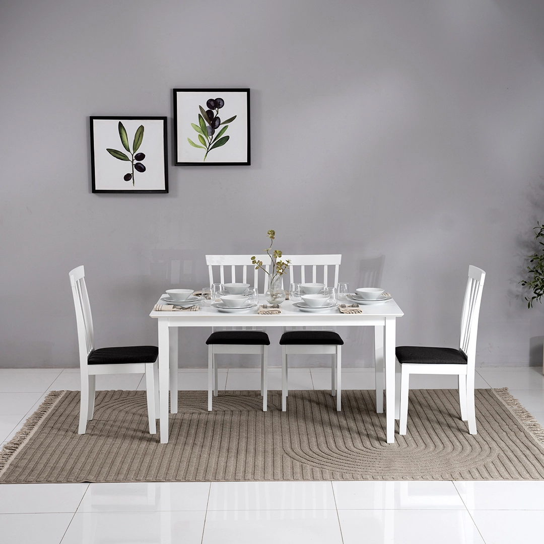 Broadway 6-Seater Dining Set -White thumbnail 2