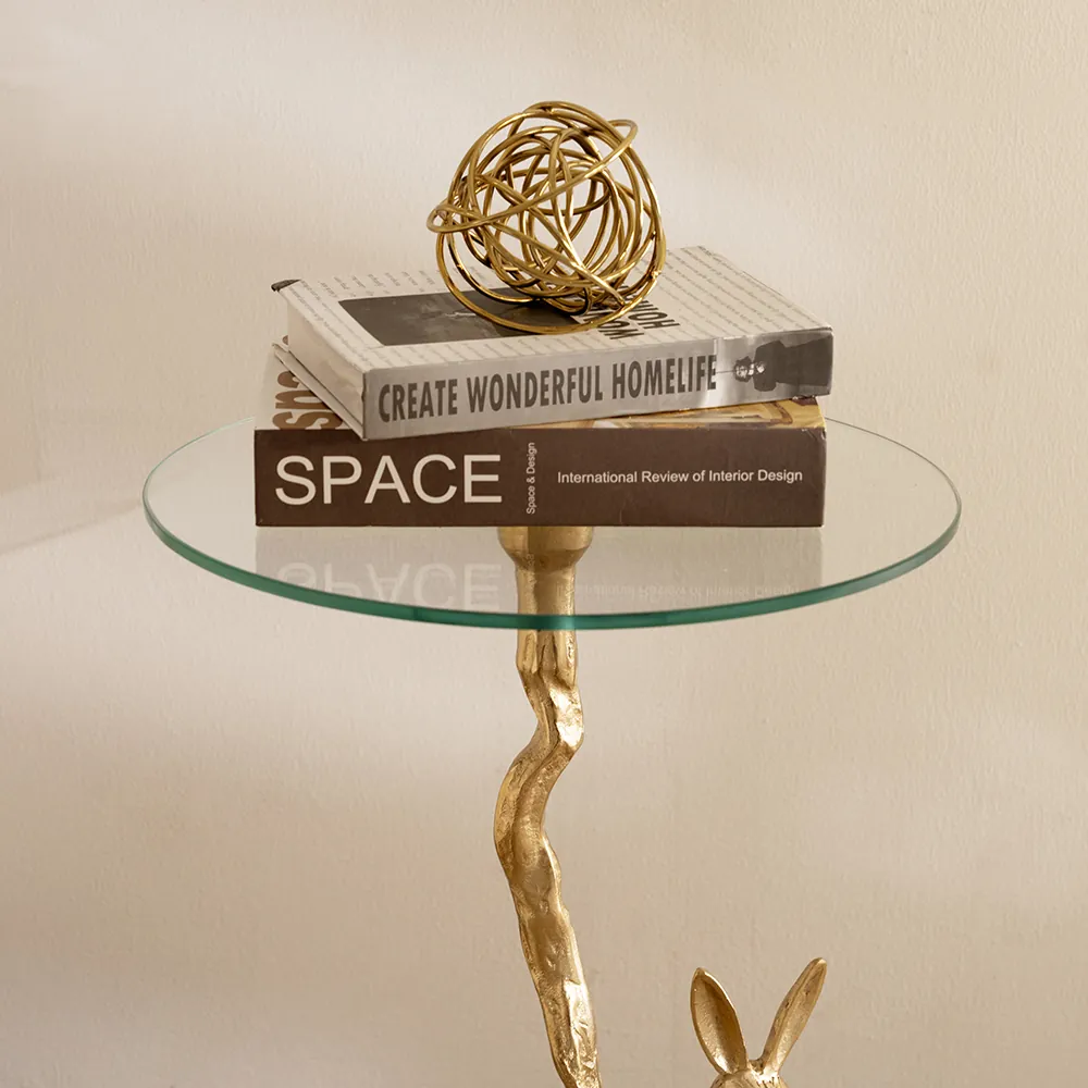 Bunny Accent Table Glass Top thumbnail 2