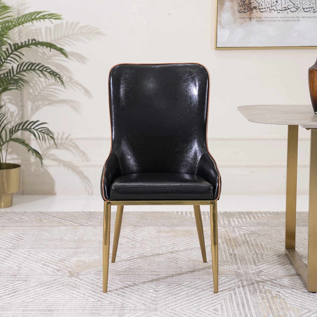 BY008 Dining Chair PVC -Black thumbnail 2
