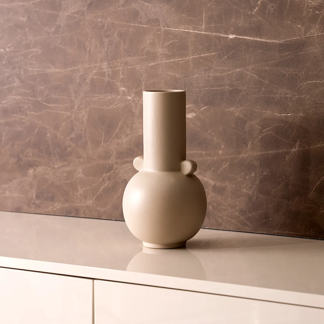 Blenka ceramic beige vase -16x16x30cm thumbnail 3