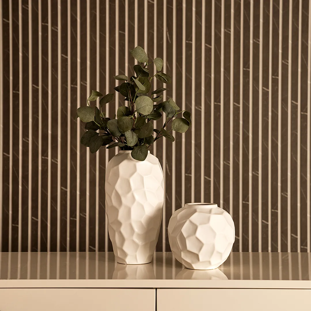 Blenka Ceramic White Vase -15.5×15.5x30cm thumbnail 5