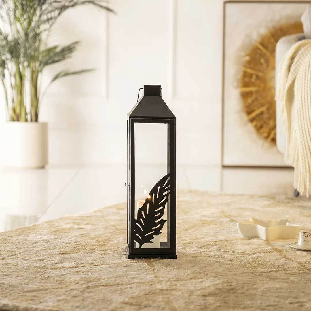 Chloe Metal cutout black lantern 14X14X43CM thumbnail 3