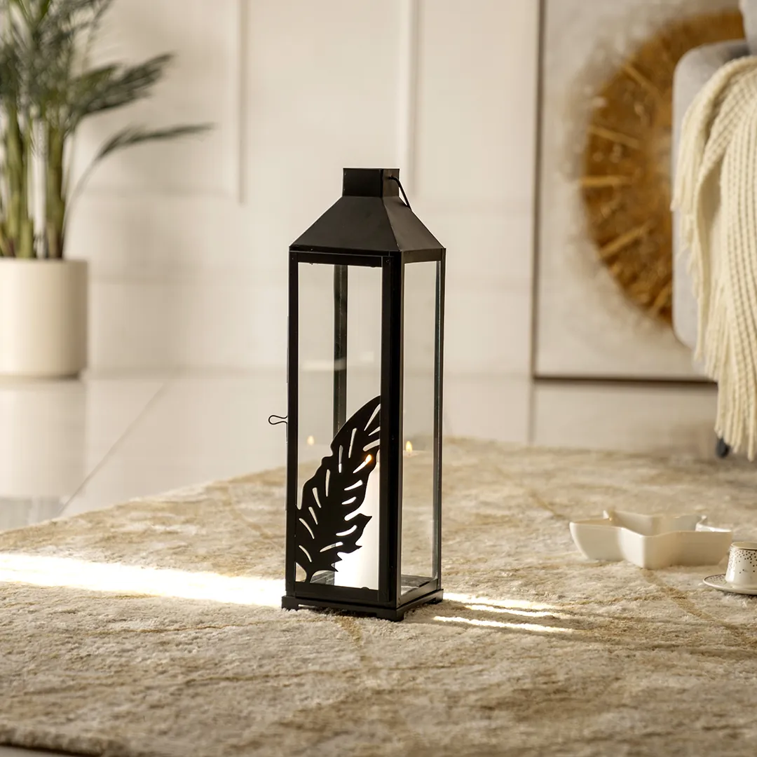 Chloe Metal cutout black lantern 14X14X43CM thumbnail 2