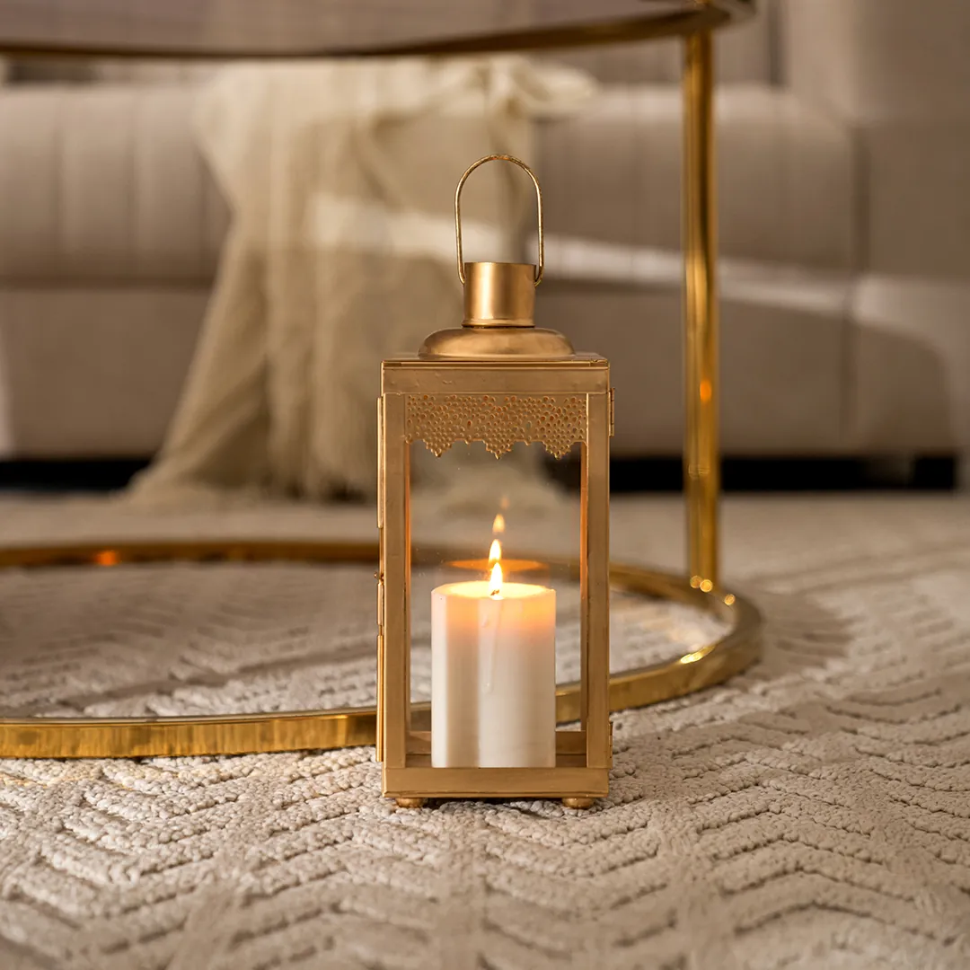 Chloe Metal Gold Lantern 12X12X28Cm thumbnail 2