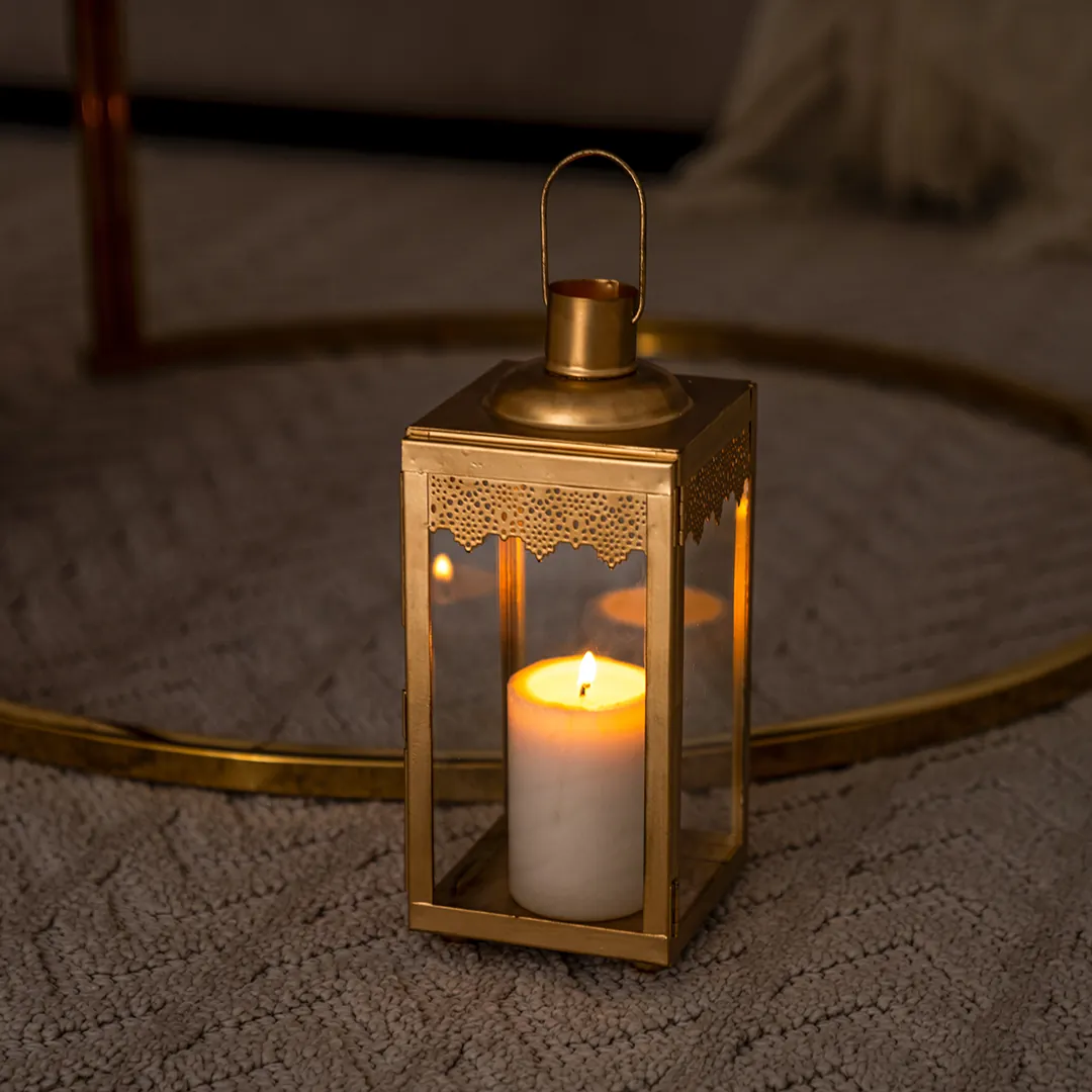 Chloe Metal Gold Lantern 12X12X28Cm thumbnail 3