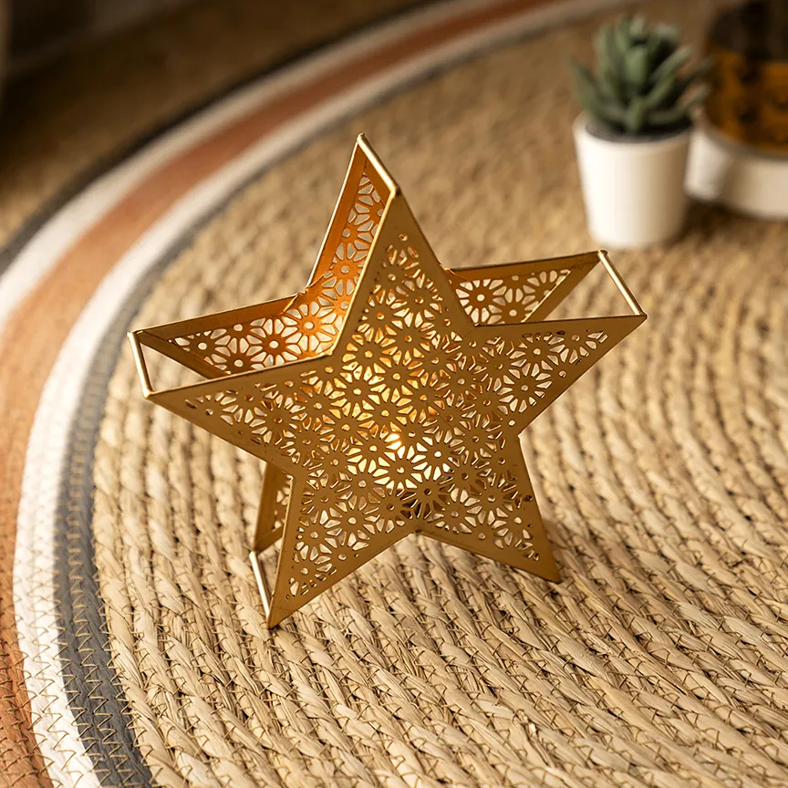 Chloe Metal star shaped candle holder 16.5X4.5X15.5CM thumbnail 4