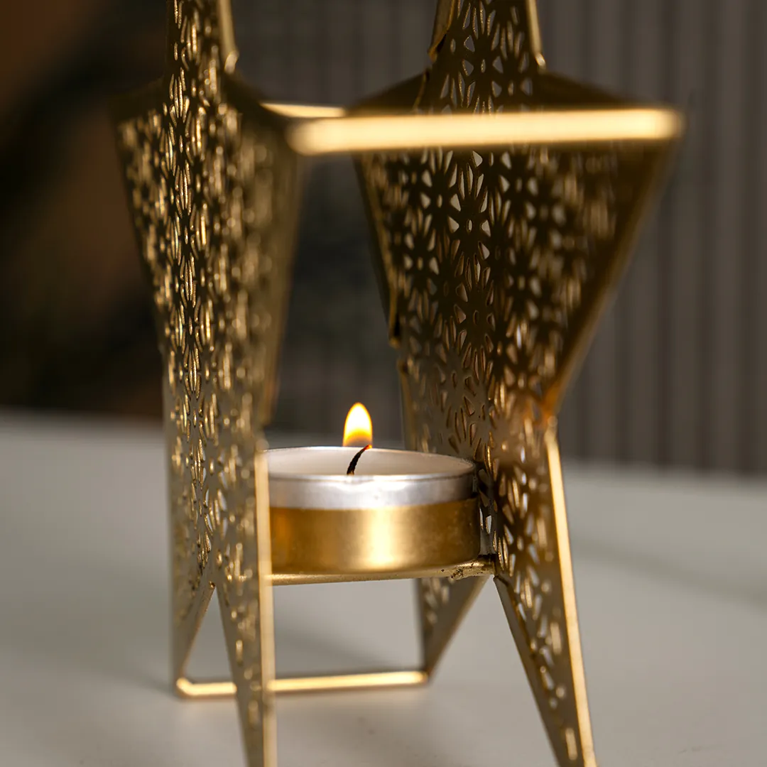 Chloe Metal star shaped candle holder 16.5X4.5X15.5CM thumbnail 3
