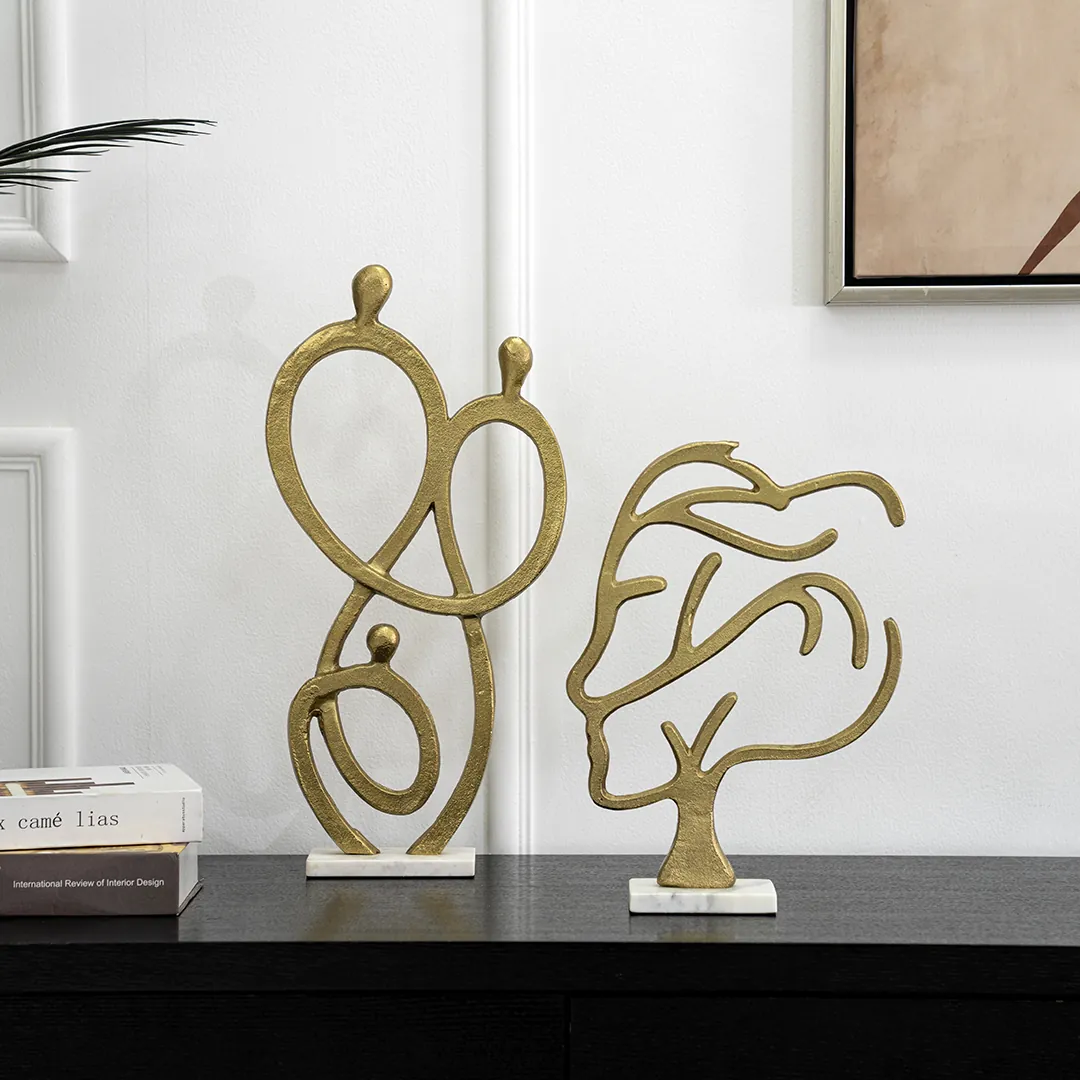Casa Metal Marble Accent Gold -26.5x8x52.5cm thumbnail 4