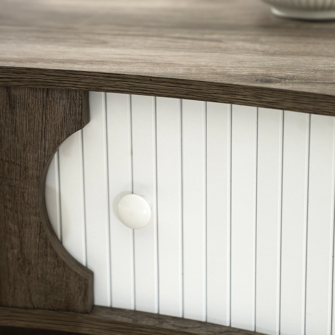 Curve Coffee Table Col Grey/White & Oak -120 Cm thumbnail 6