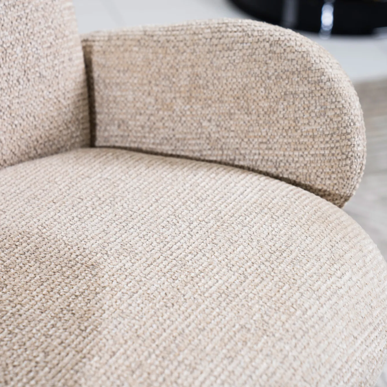 Curvy Bar Stool -Beige & Black thumbnail 4