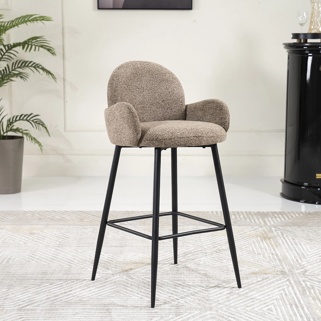Curvy Bar Stool -Brown & Black thumbnail 2