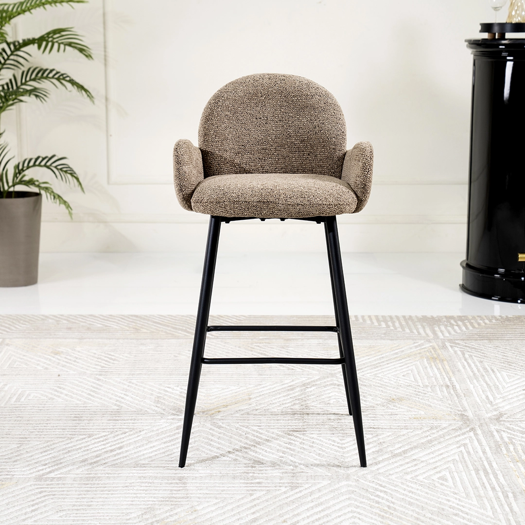Curvy Bar Stool -Brown & Black thumbnail 3