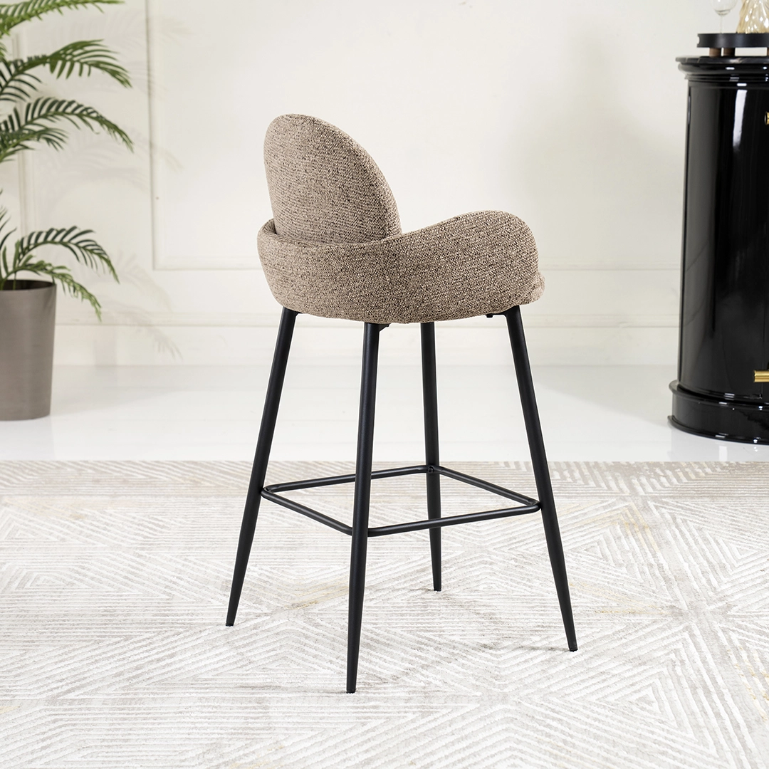 Curvy Bar Stool -Brown & Black thumbnail 4