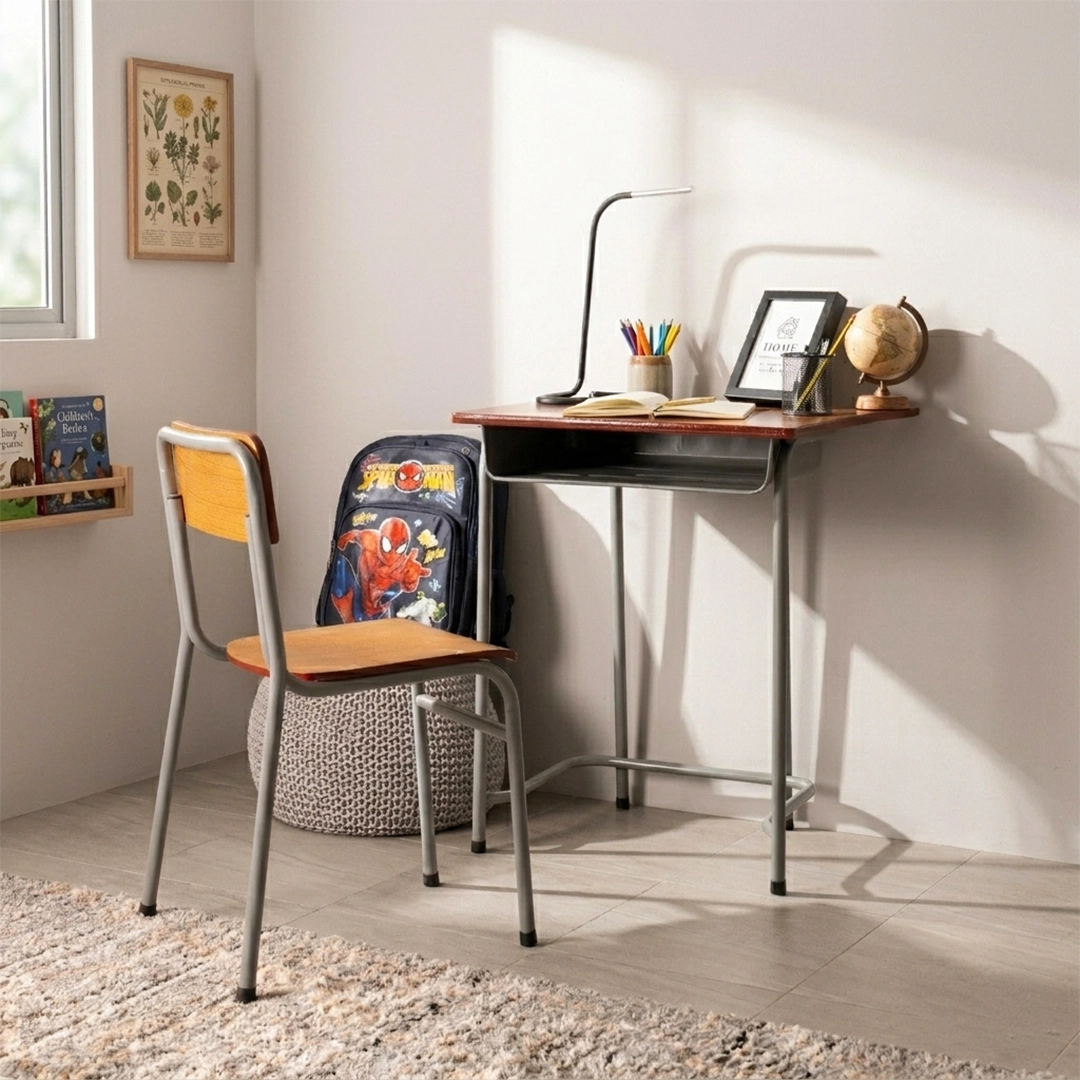 طقم مكتب دراسة وكرسي للأطفال "دلمار" - خشب الزان thumbnail 3
