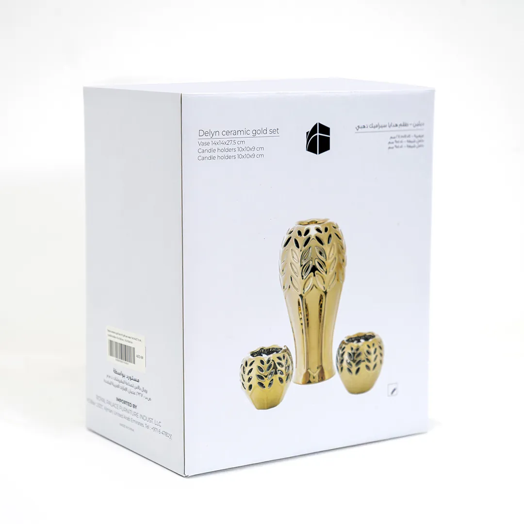 Delyn Ceramic Gold Set of 3 Gift Set Vase thumbnail 6